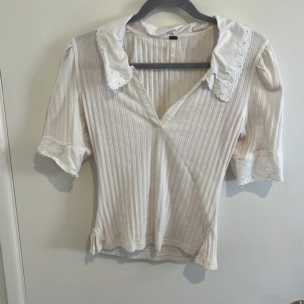 Free people white v neck